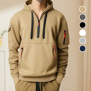 Luke - Lässiger Herbst Hoodie mit halbem Reißverschluss für Herren